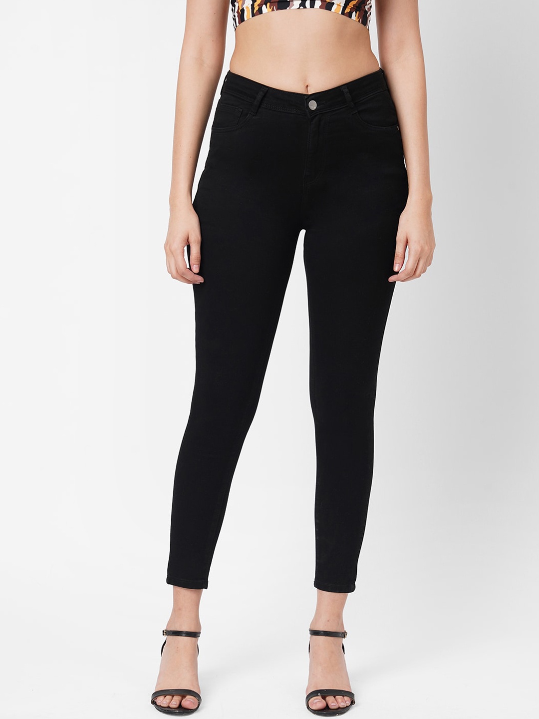 

Kraus Jeans Black Skinny Fit High-Rise Jeans
