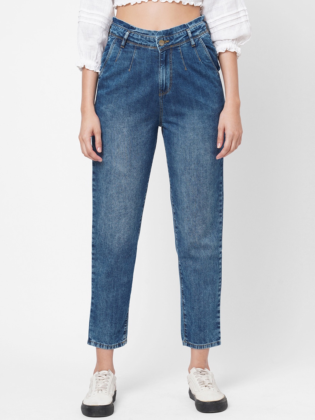 

Kraus Jeans Women Blue Relaxed Fit High-Rise Light Fade Stretchable Jeans