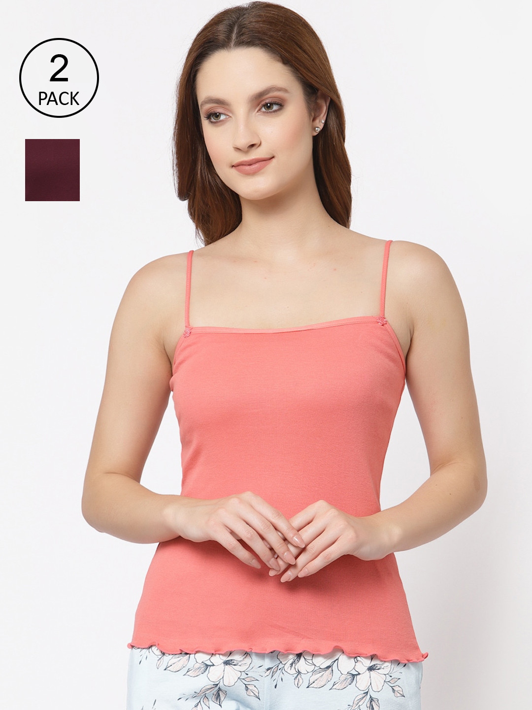 

Floret Women Pack of 2 Camisoles, Rose