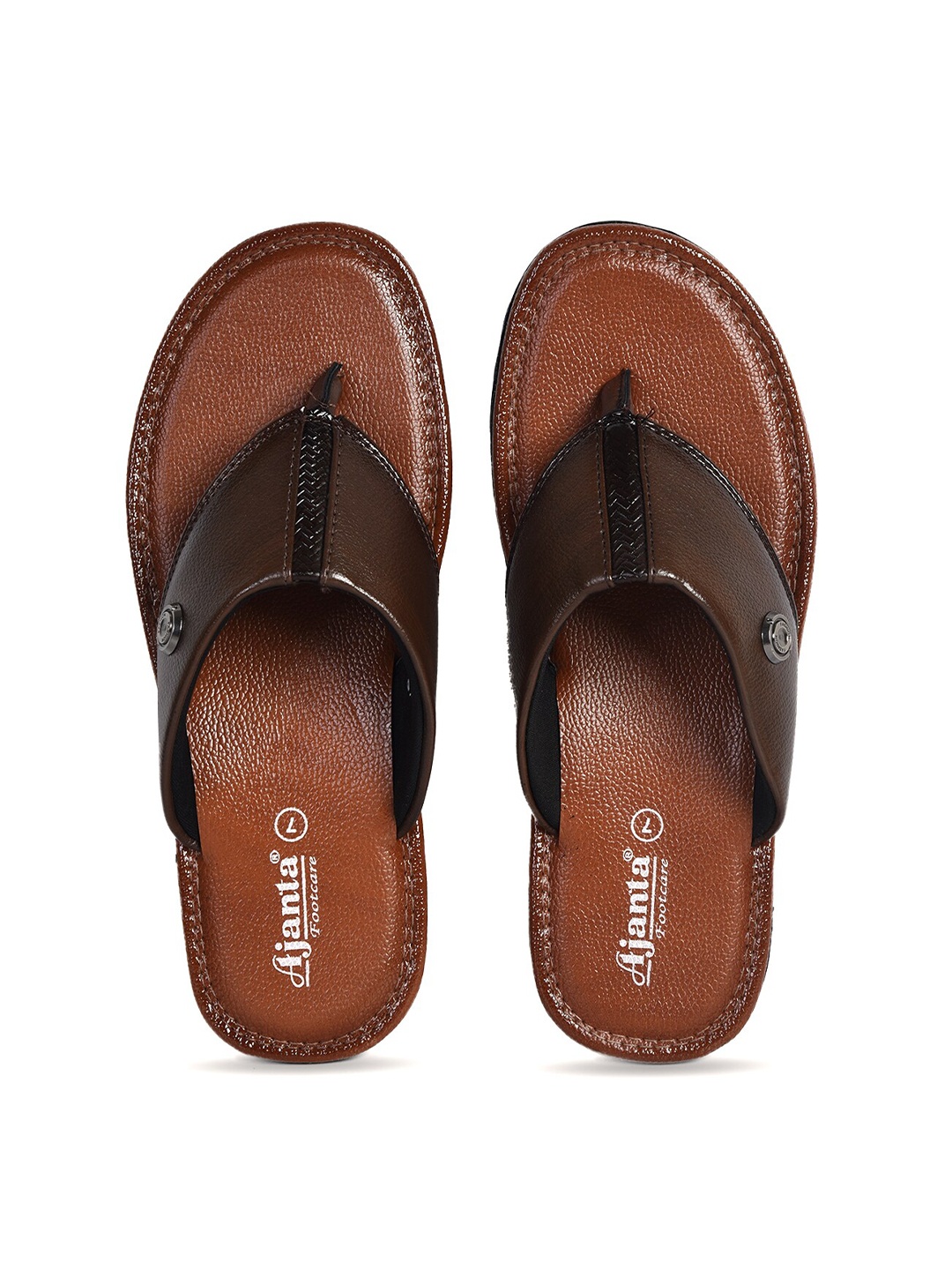 

Ajanta Men Brown Slip-On Comfort Sandals