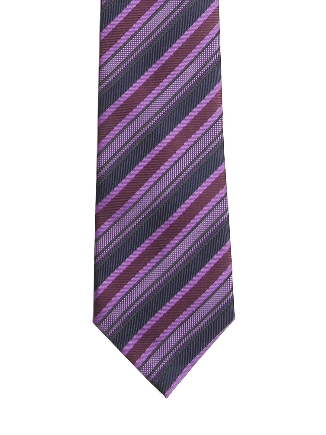 

Calvadoss Men Purple & Maroon Striped Broad Tie