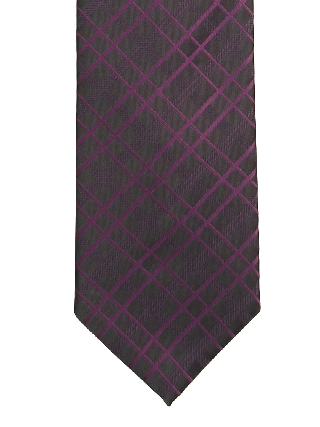 

Calvadoss Men Purple Checked Broad Tie