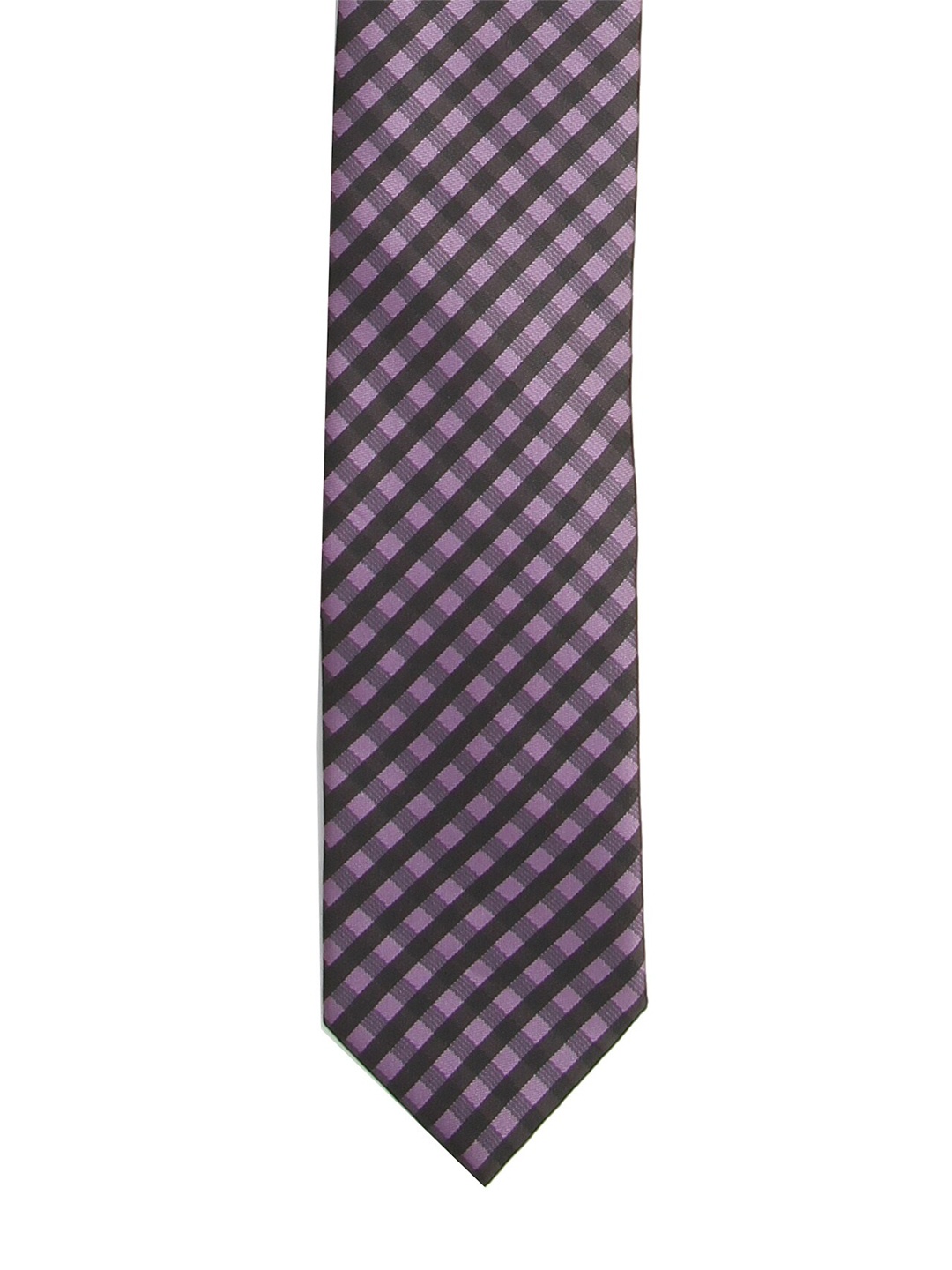 

Calvadoss Men Purple Checked Broad Tie