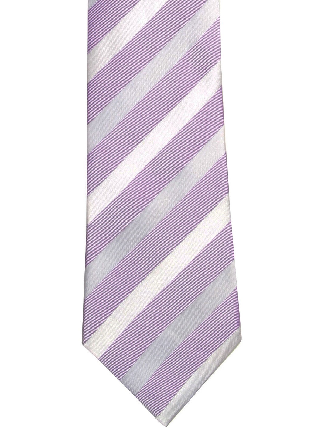 

Calvadoss Men Purple & White Striped Broad Tie