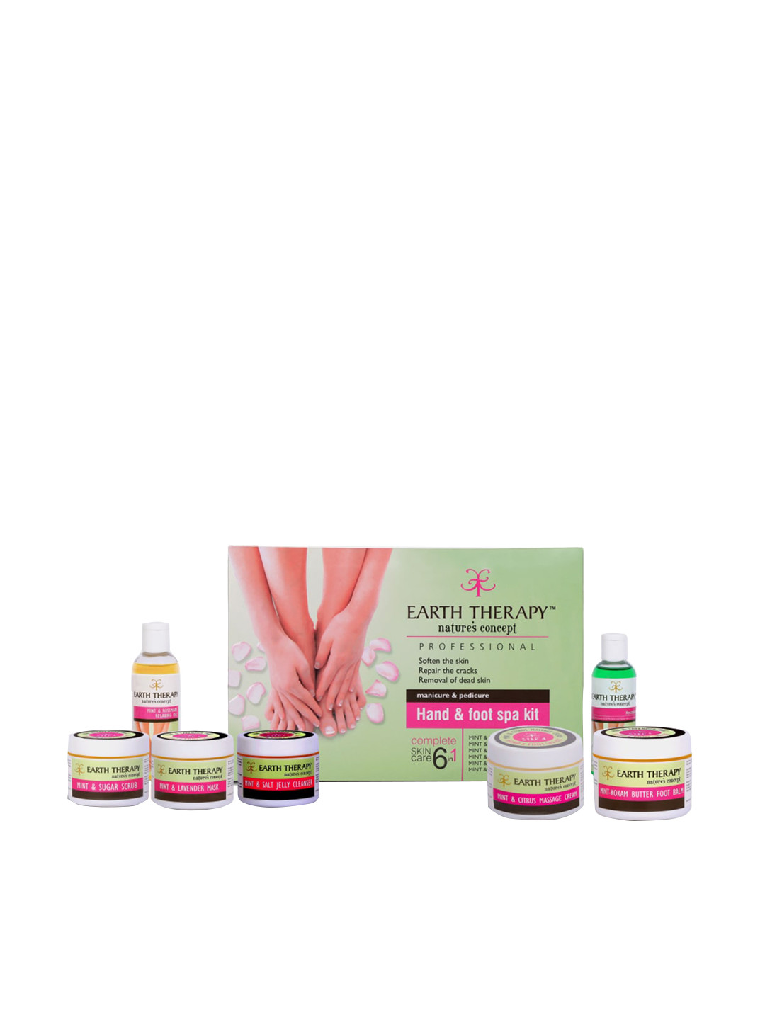 

EARTH THERAPY 6 in 1 Manicure Pedicure Hand-Foot Spa Kit - 355 g, Green