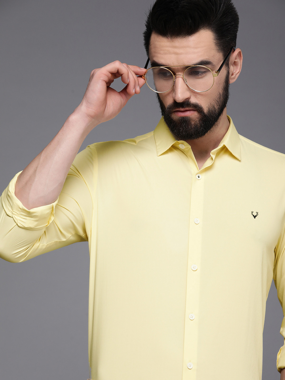 

Allen Solly Men Yellow Modern Slim Fit Semiformal Shirt