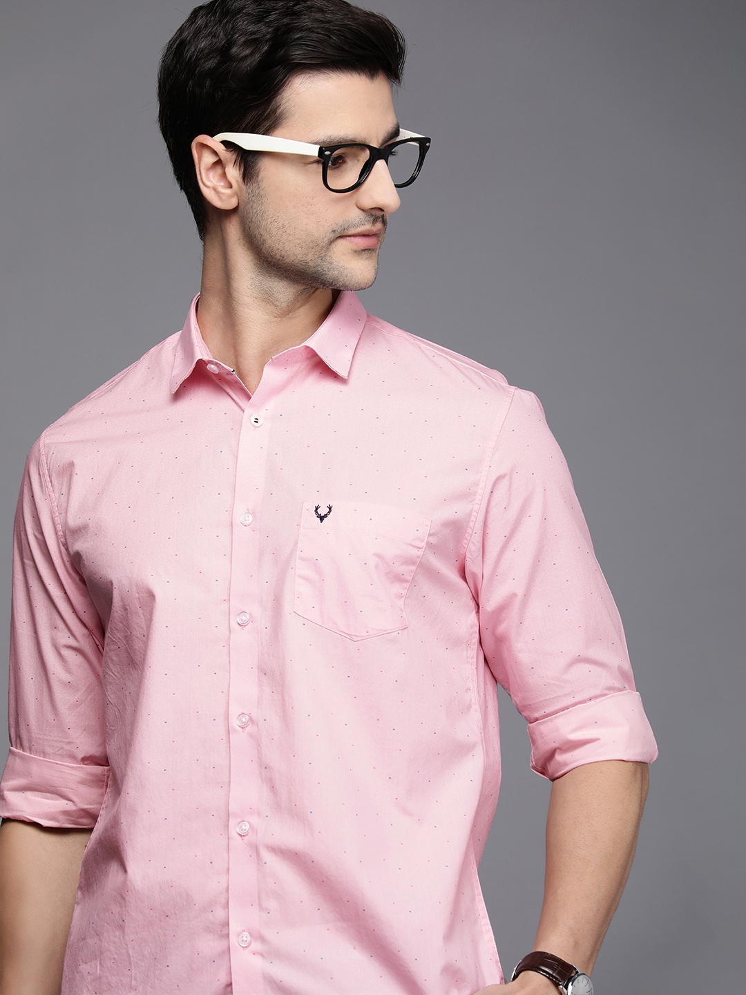 

Allen Solly Men Pink Sport Fit Printed Casual Shirt