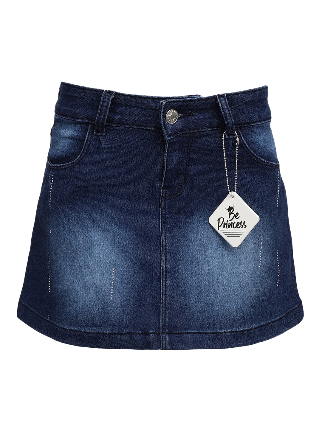 

V-Mart Girls Blue Solid A-Line Mini Denim Skirt