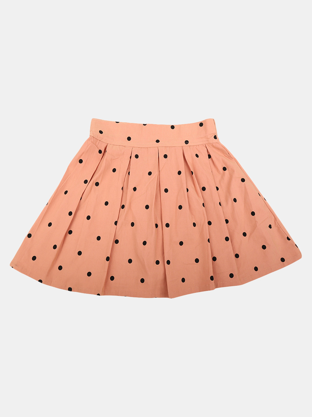 

V-Mart Girls Peach & Black Printed Above Knee Twill Skirt