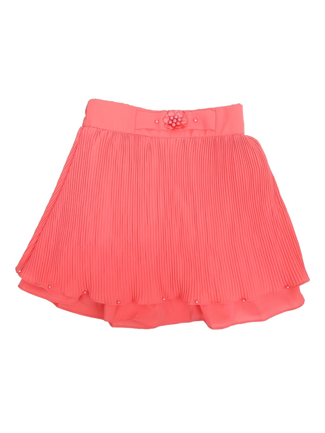

V-Mart Girls Peach Solid Woven Skirt