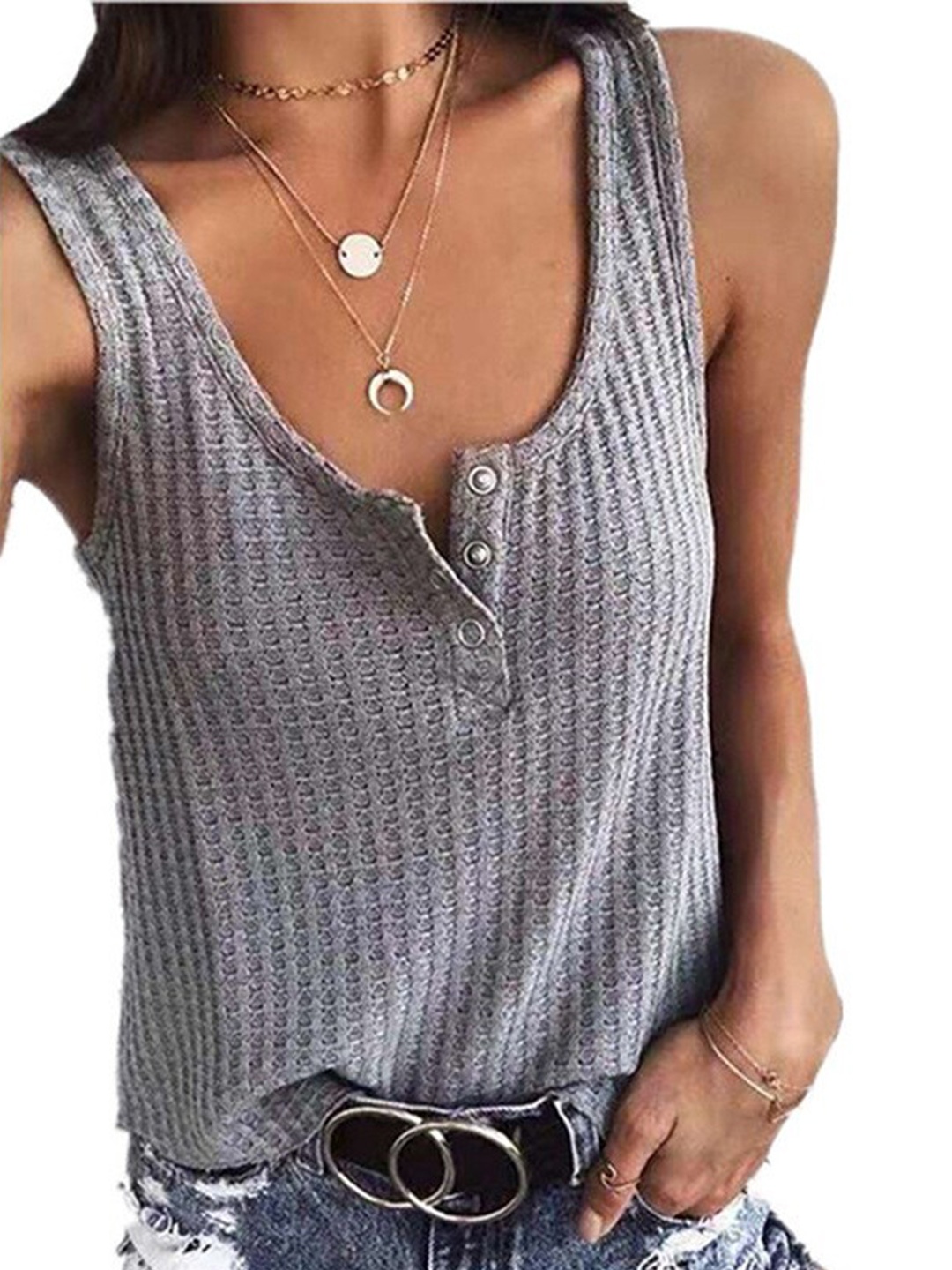 

La Aimee Women Beautiful Grey Vertical Stripes Top