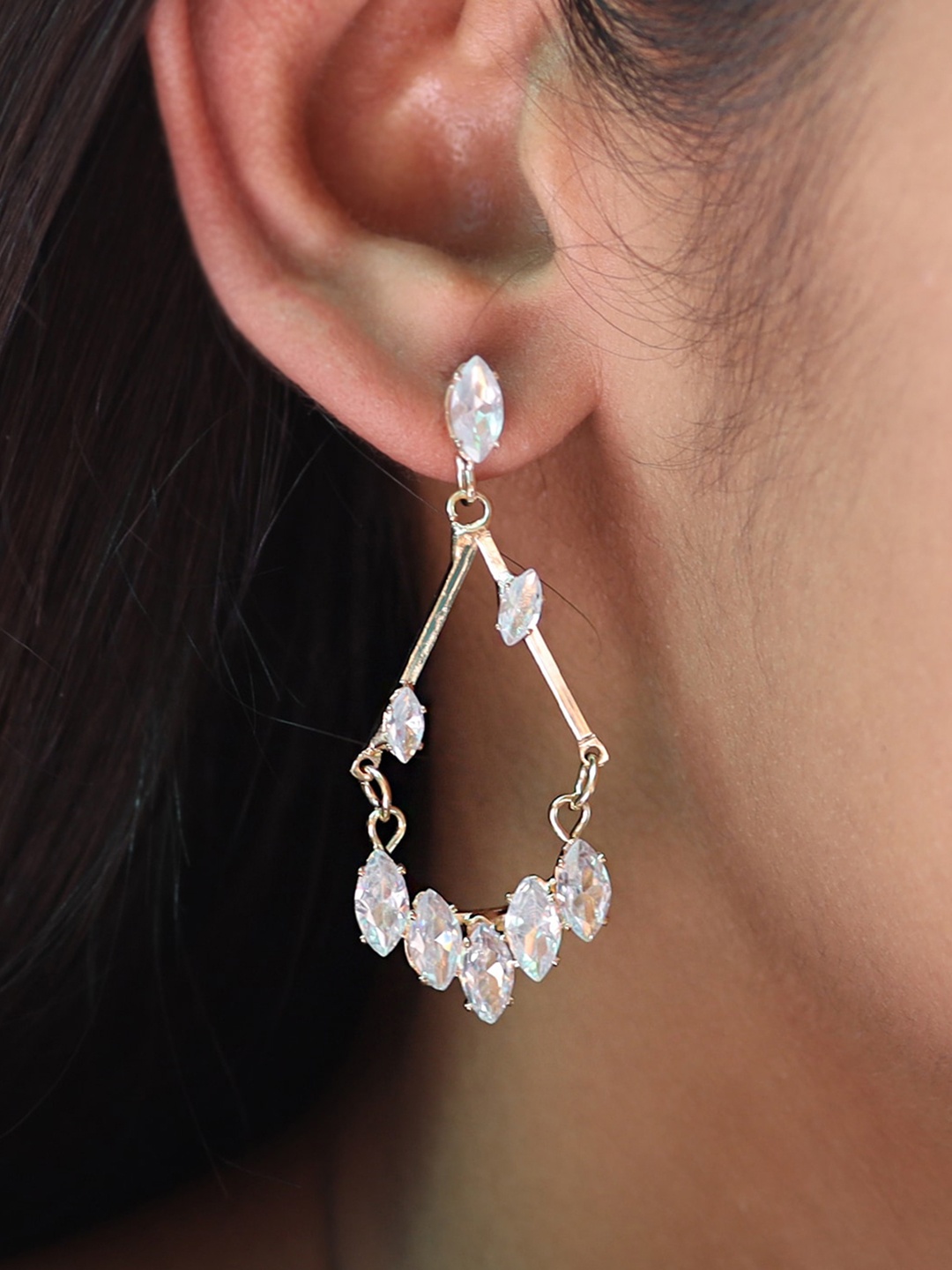 

Ayesha Studded Drop Earrings, Gold