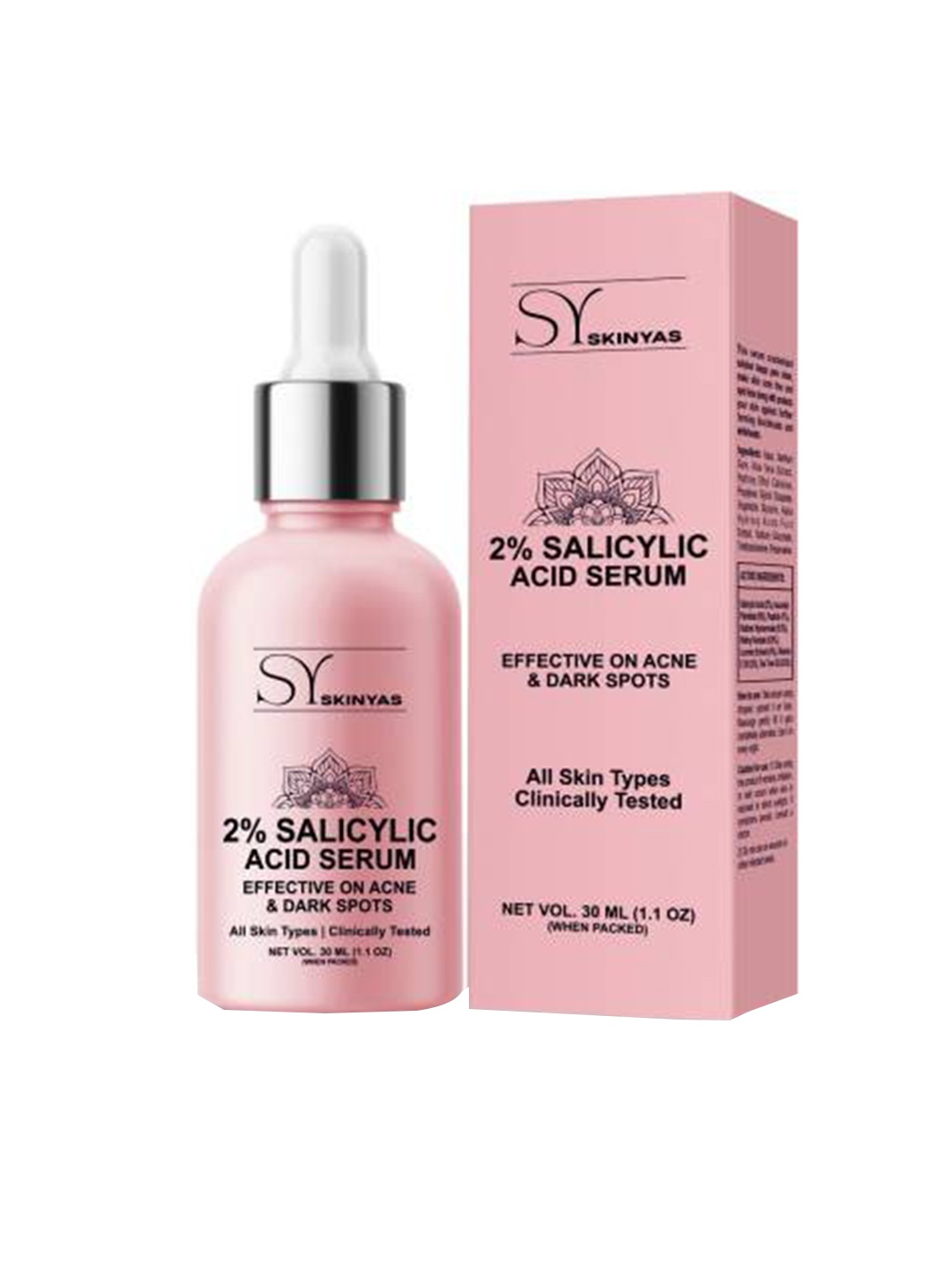 SKINYAS Salicylic Acid Face Serum Effective on Acne & Dark Spot - 30 ml, Pink
