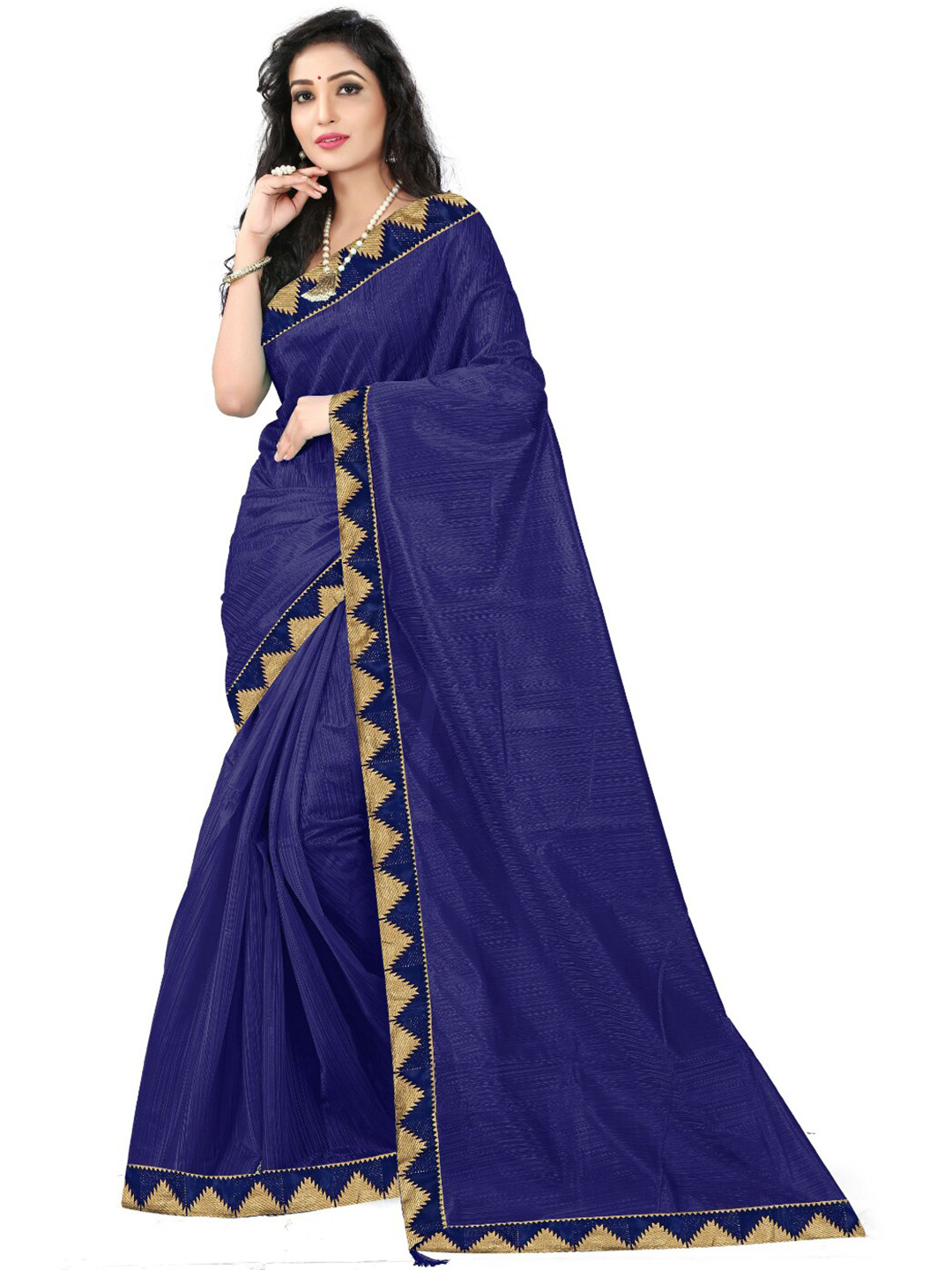 

Florence Navy Blue & Orange Art Silk Saree