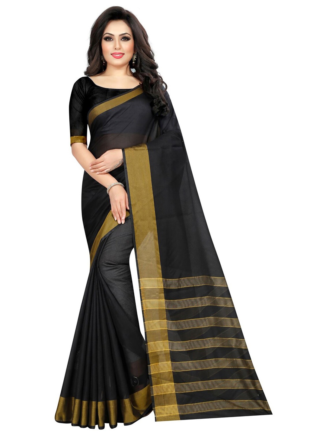 

Florence Black & Grey Zari Silk Cotton Saree