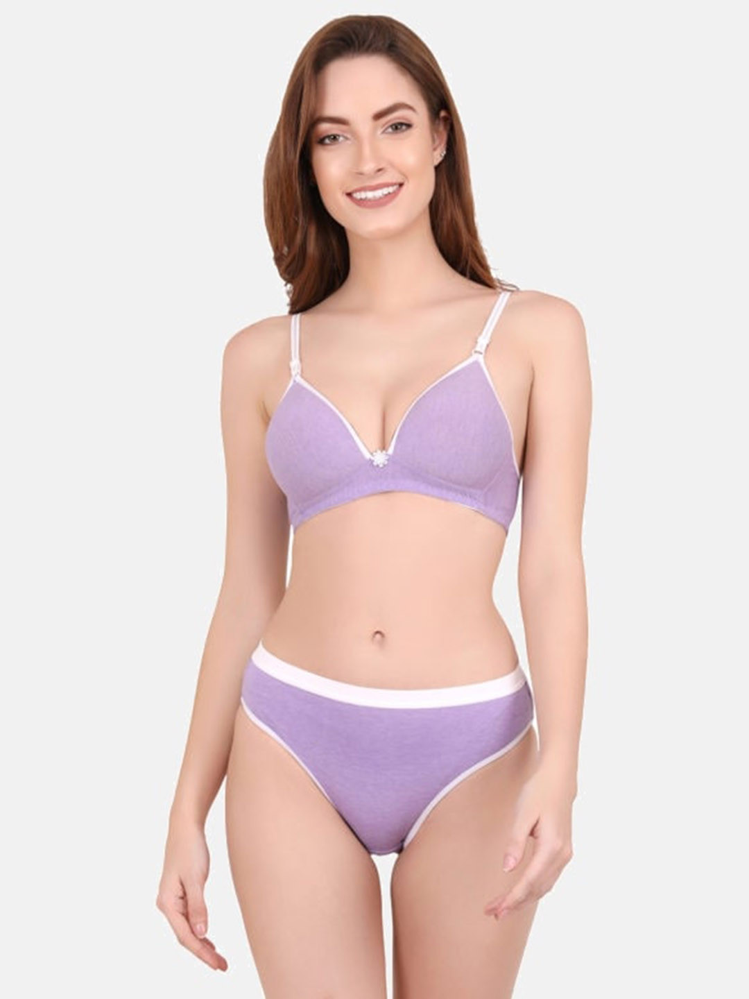 

CURWISH Women Lavender Lingerie Set