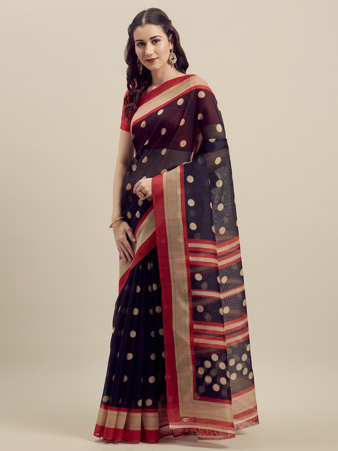

Florence Black & Red Art Silk Saree