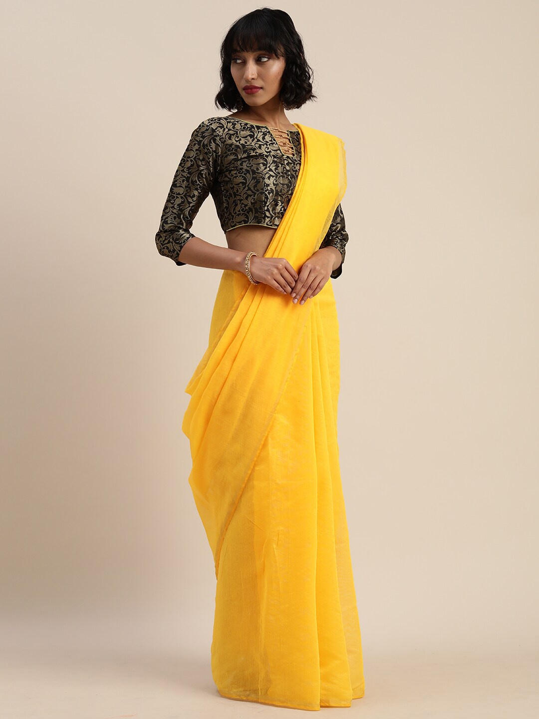 

Florence Yellow & Orange Art Silk Saree