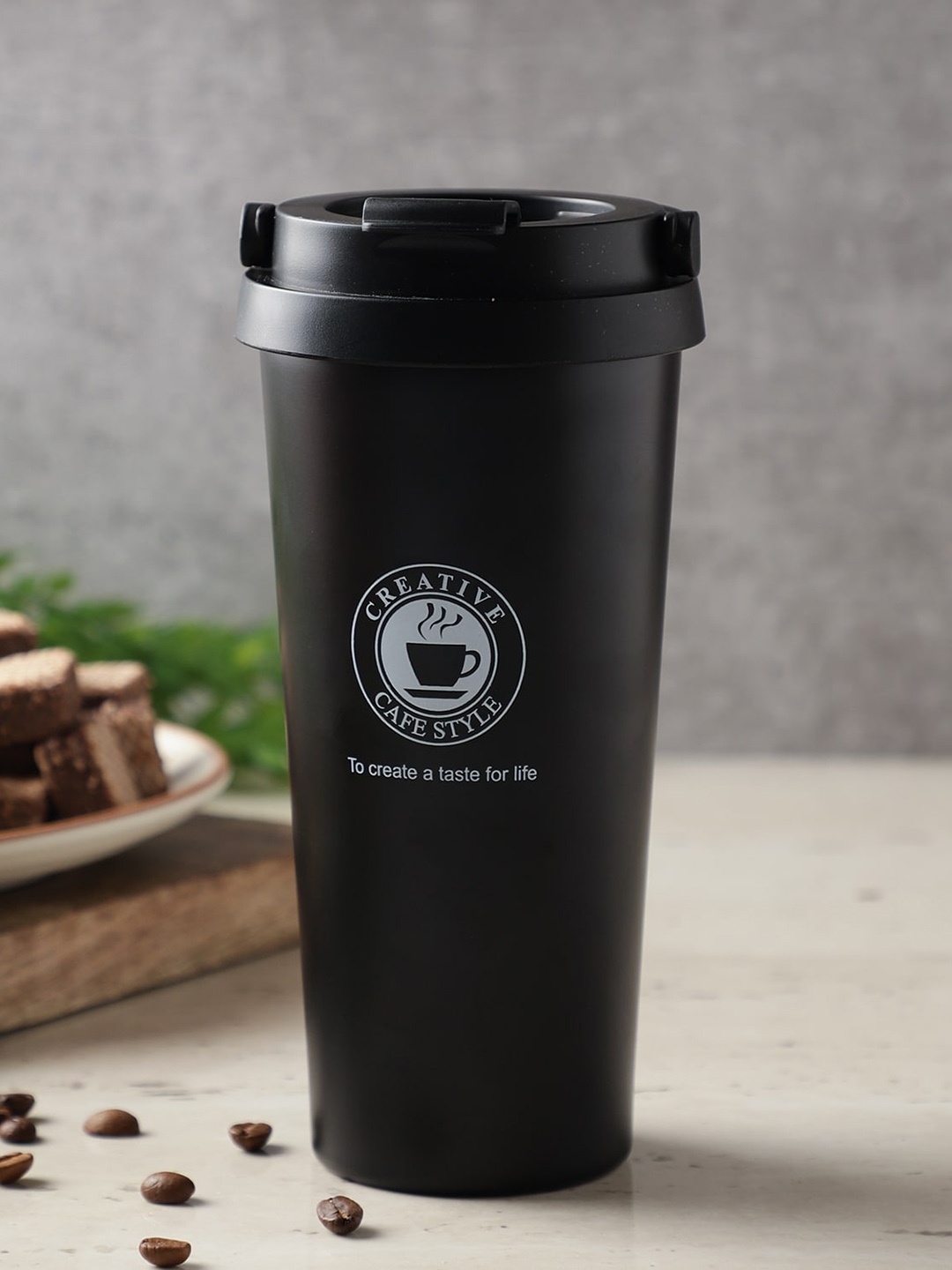 

The Decor Mart Black Stainless Steel Vacuum Travel Flask