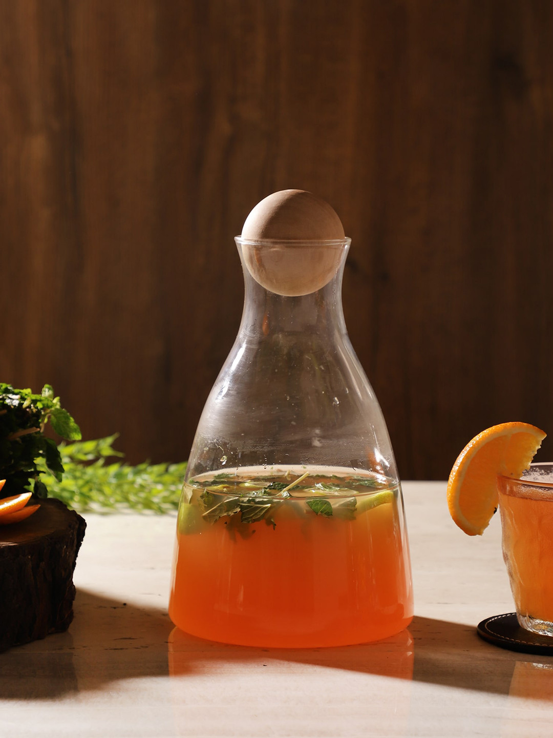 

The Decor Mart Transparent Solid Jar With Wood Stopper