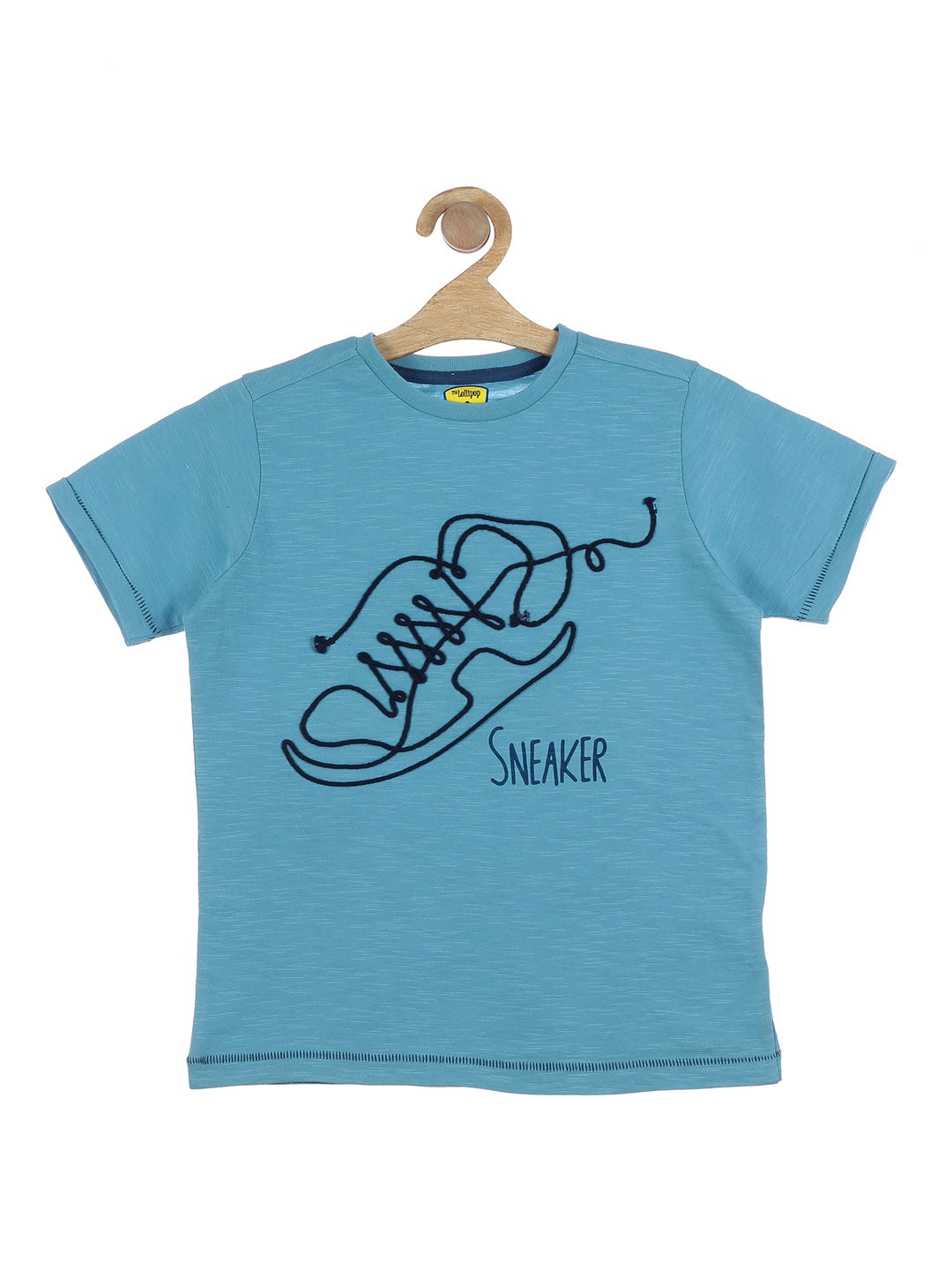 

Lil Lollipop Kids Blue Biker Printed Cotton T-shirt