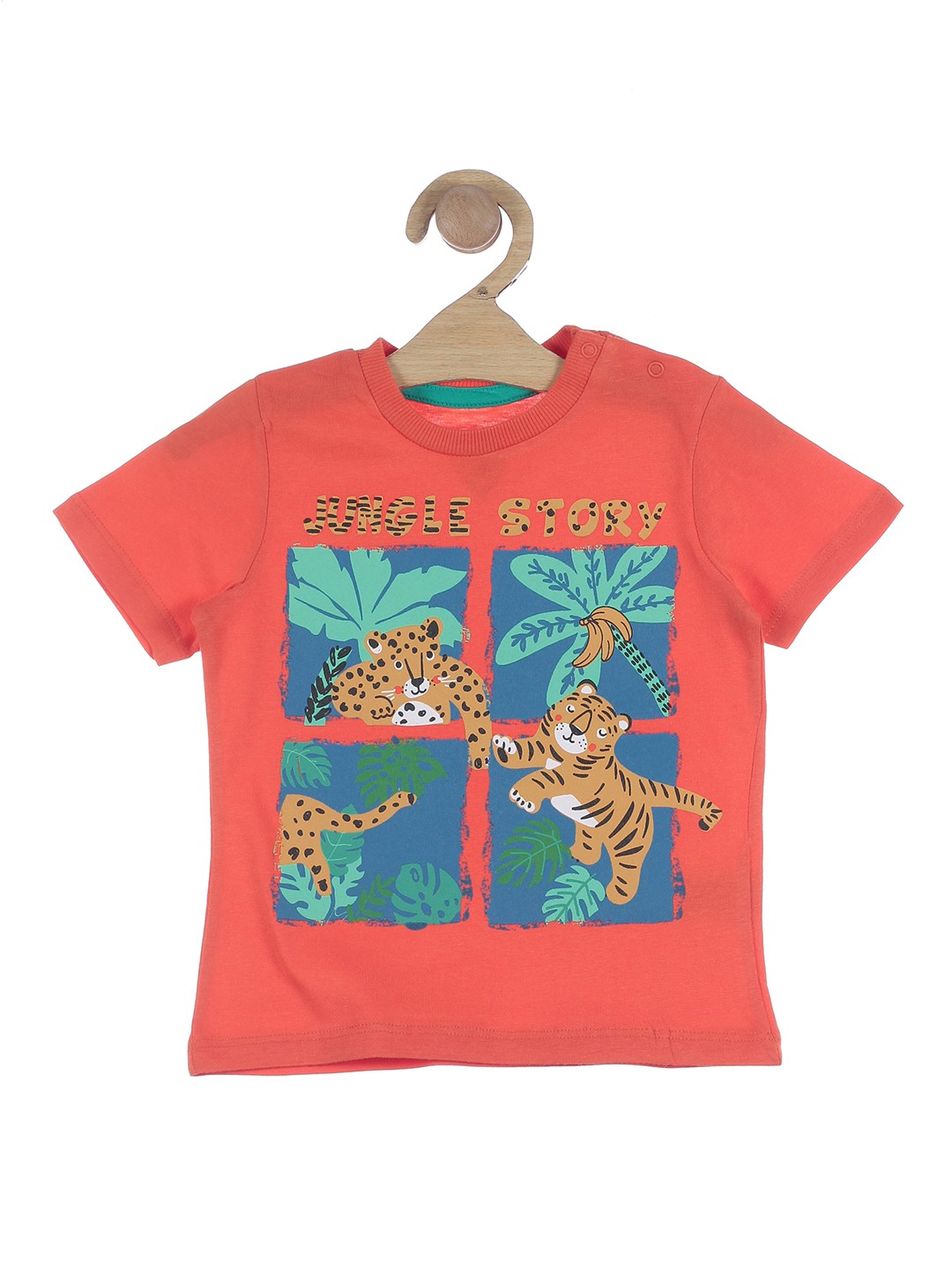 

Lil Lollipop Kids Orange Graphic Printed Pure Cotton T-shirt
