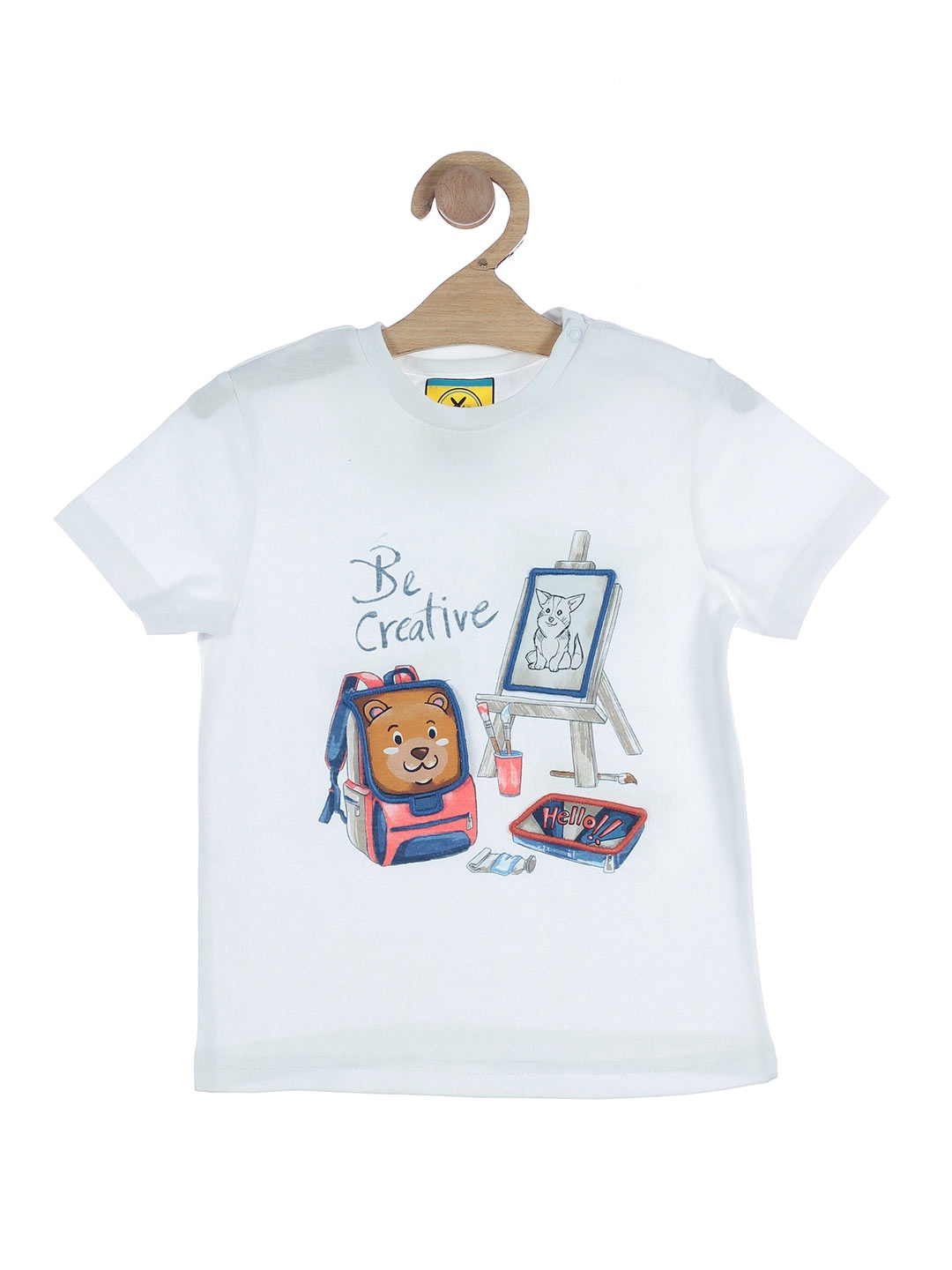 

Lil Lollipop Kids White Printed Applique T-shirt