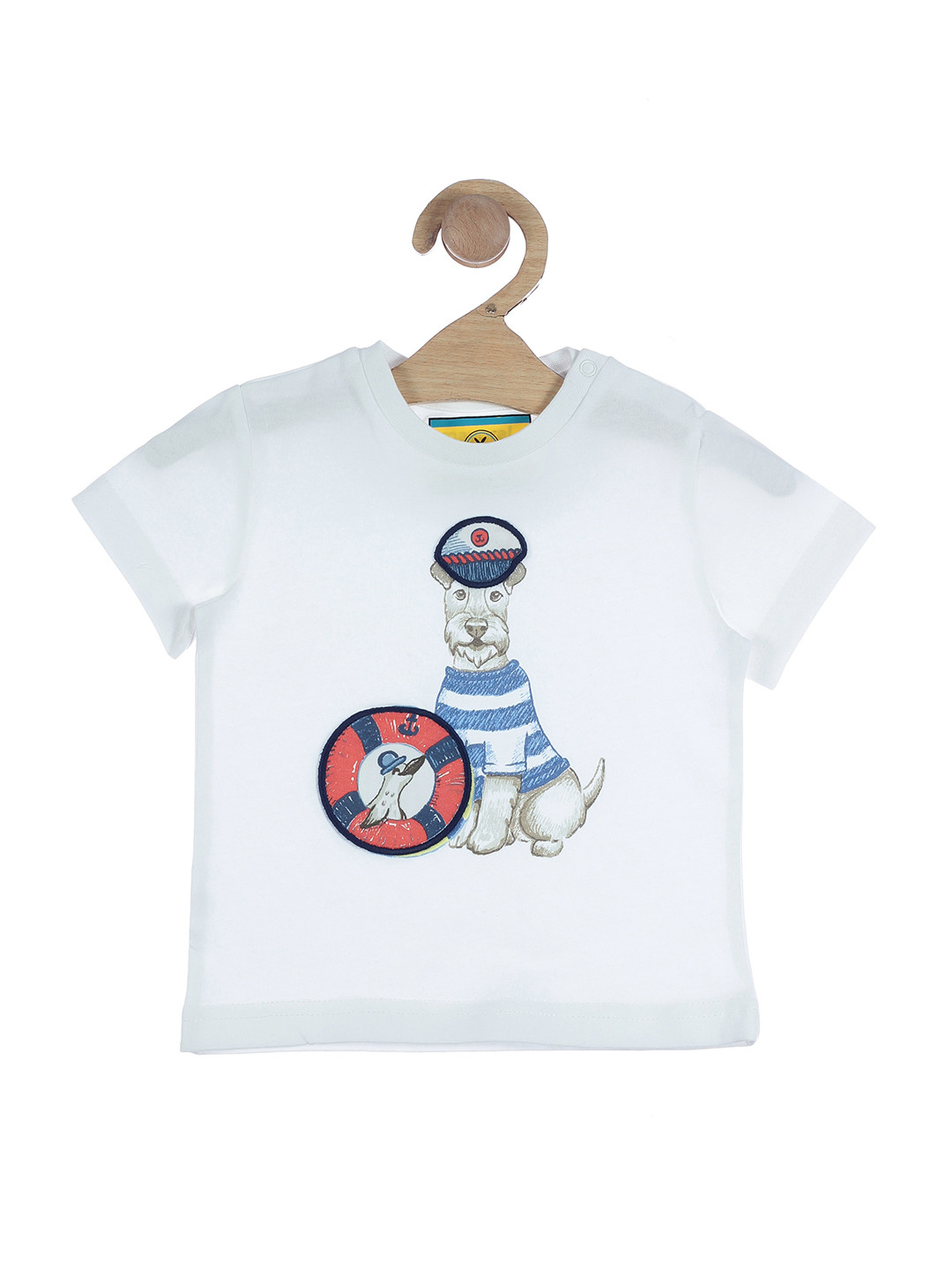 

Lil Lollipop Kids White Printed Cotton T-shirt