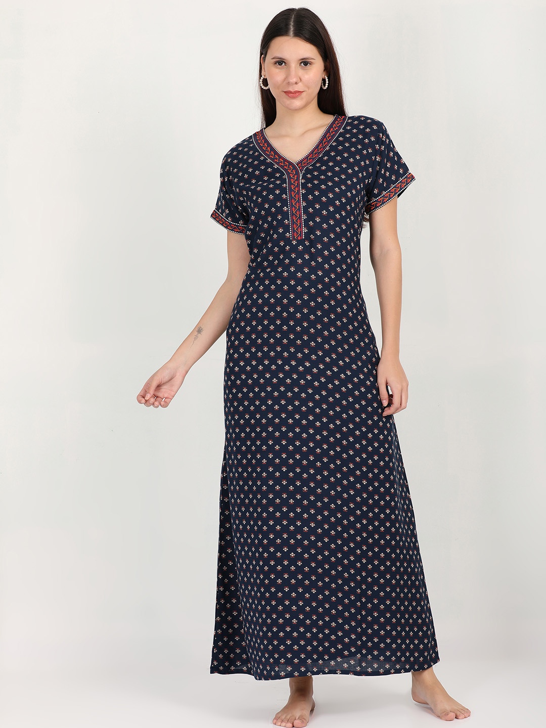 

9shines Label Blue Printed Maxi Nightdress