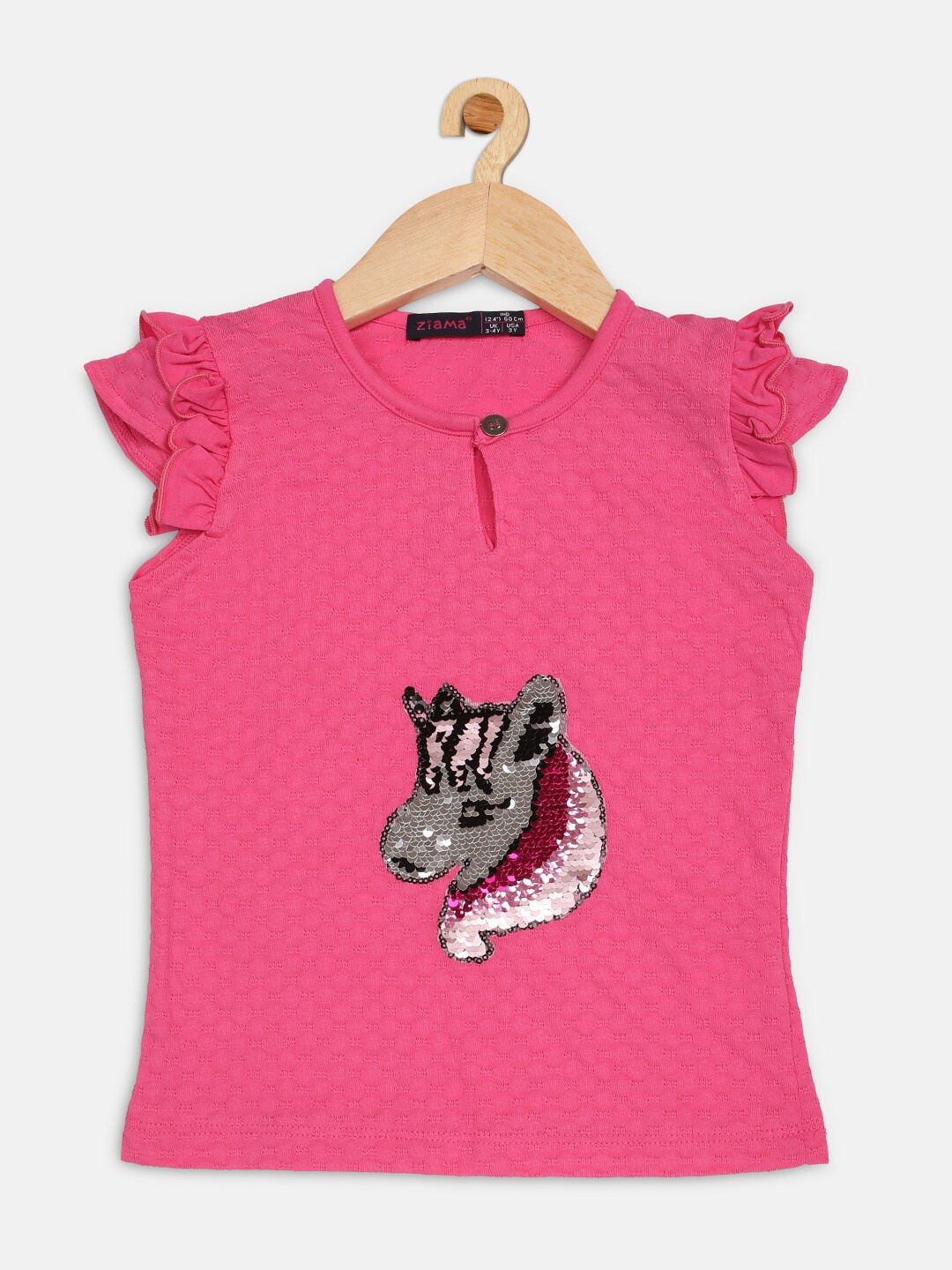

Ziama Girls Pink Embellished Top