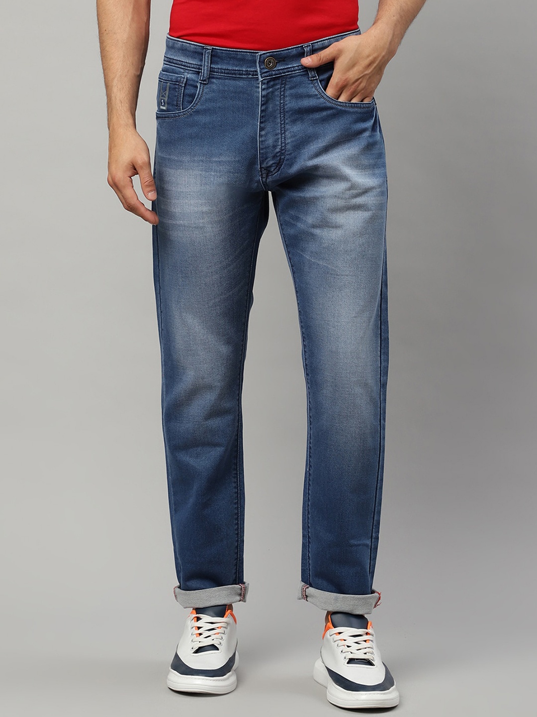 

Rodamo Men Blue Slim Fit Heavy Fade Stretchable Jeans