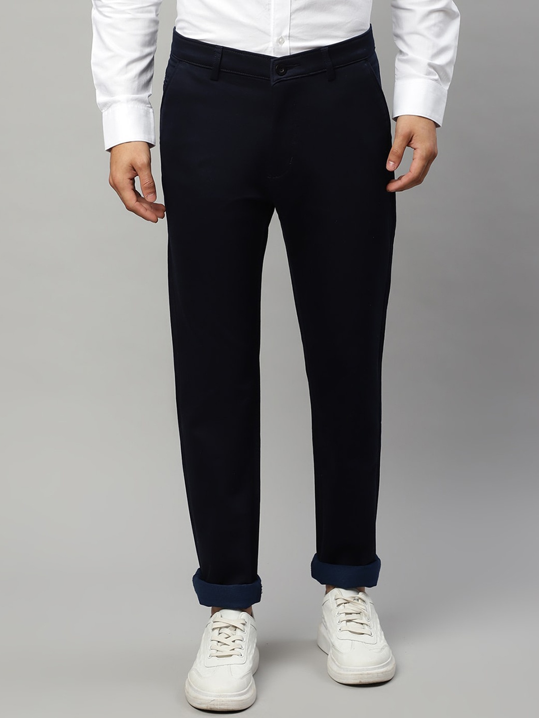 

Rodamo Men Navy Blue Slim Fit Trousers