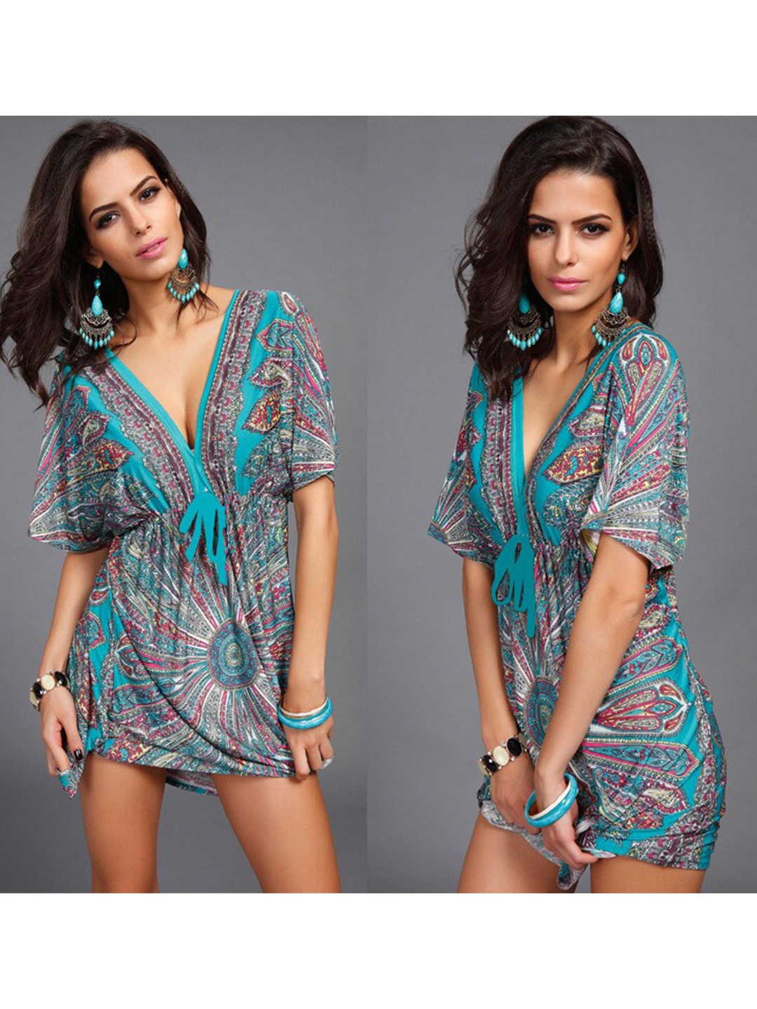 

La Aimee Women Blue & Red A-Line Mini Dress