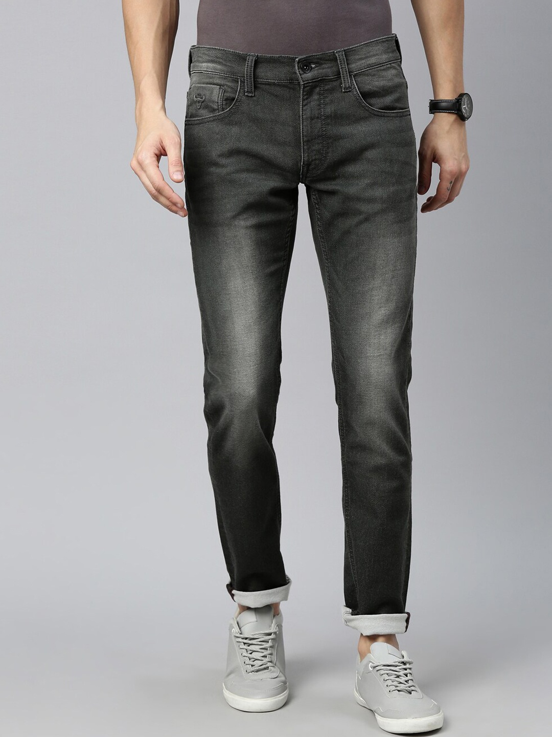 

American Bull Men Black Skinny Fit Light Fade Jeans