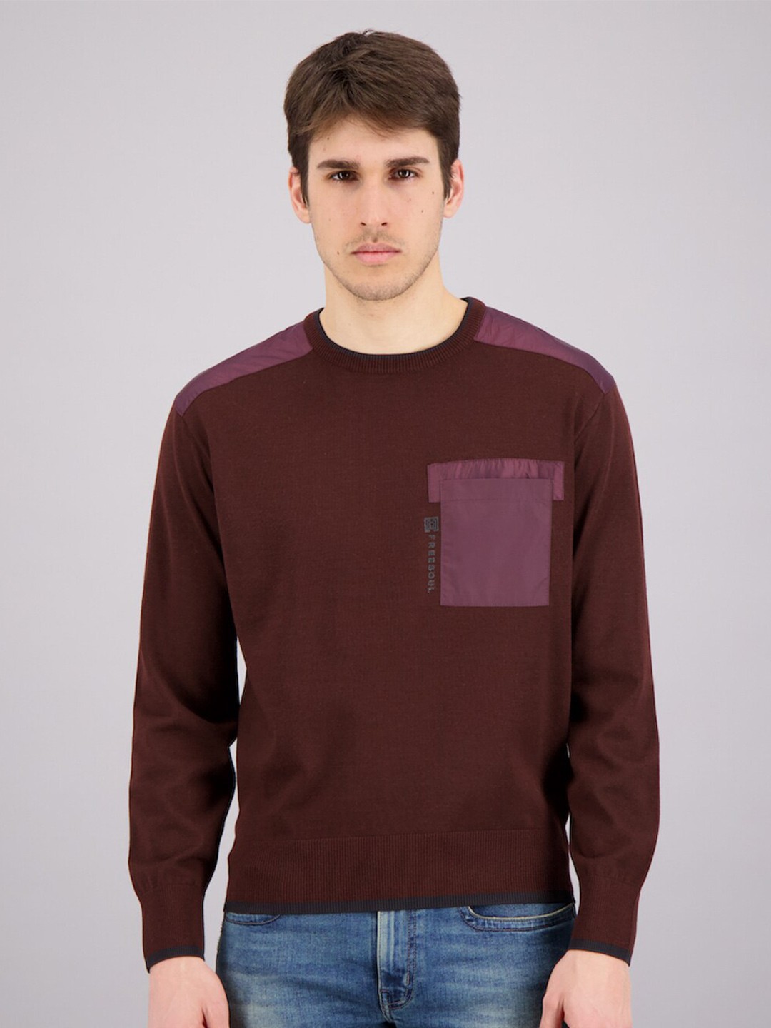 

FREESOUL Men Maroon Pullover