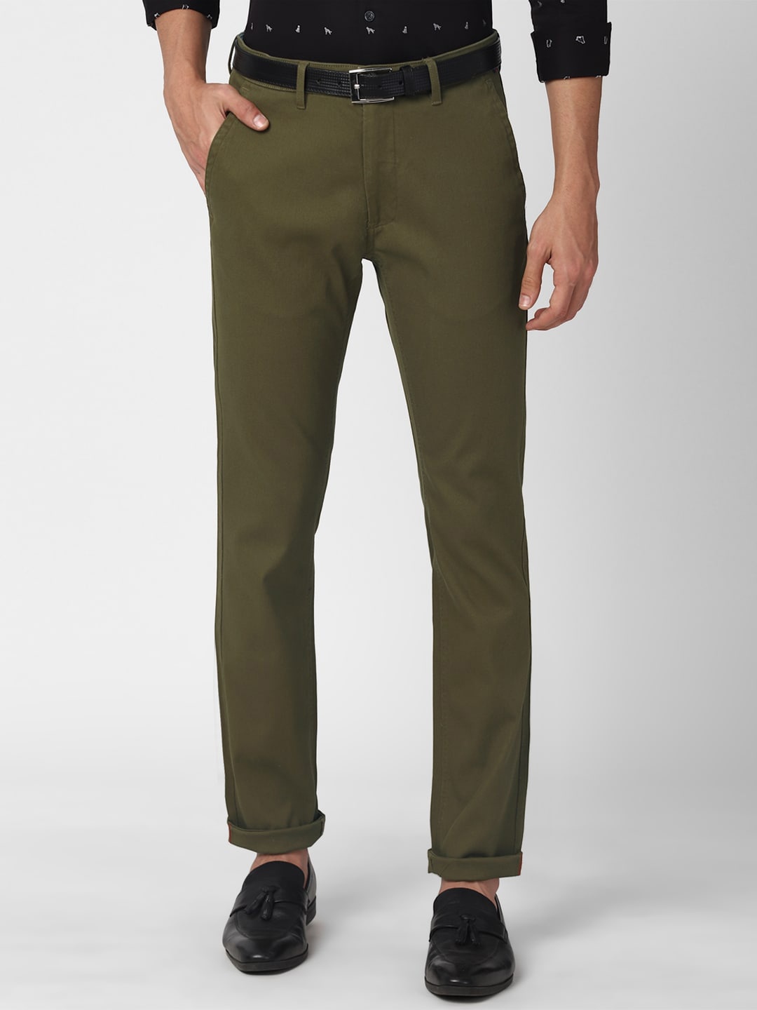 

Van Heusen Sport Men Olive Green Slim Fit Trousers