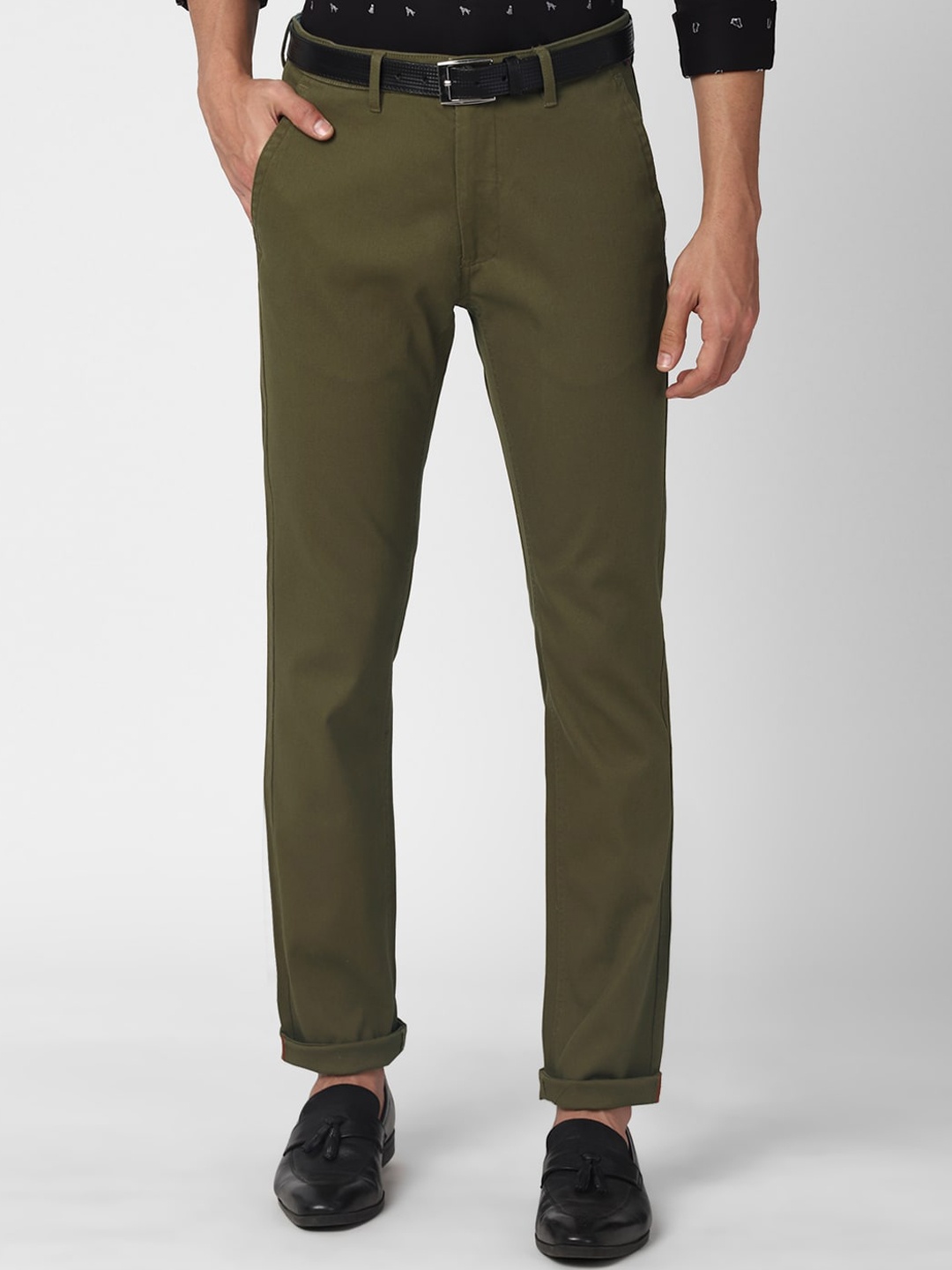 

Van Heusen Sport Men Olive Green Slim Fit Formal Trousers