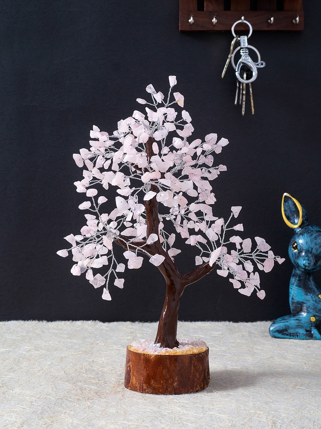 

Golden Peacock Pink & Brown Handcrafted Stone Tree Showpiece