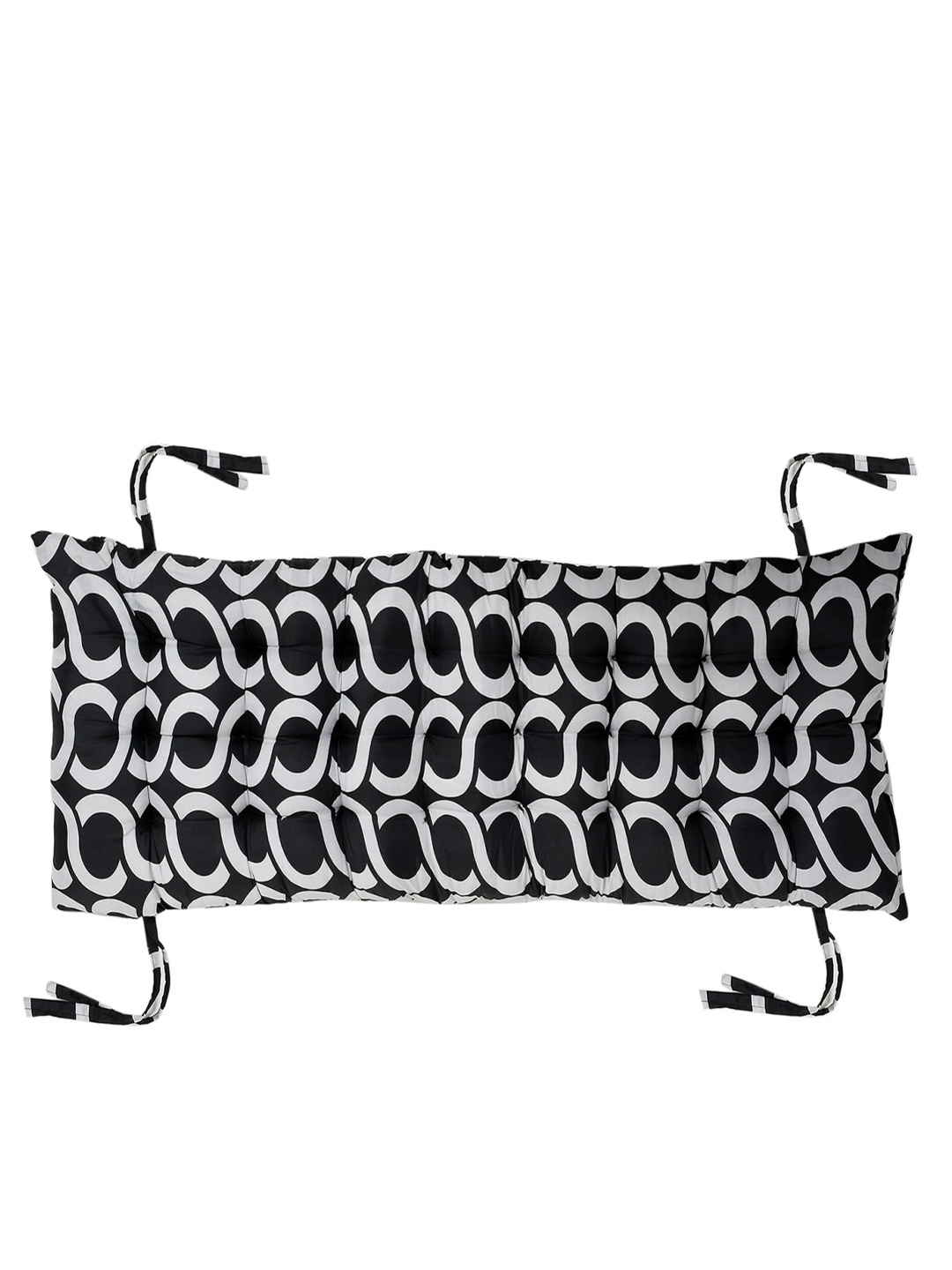 

Kuber Industries Black Abstract Printed Fibre Back & Sea Chair Cushion