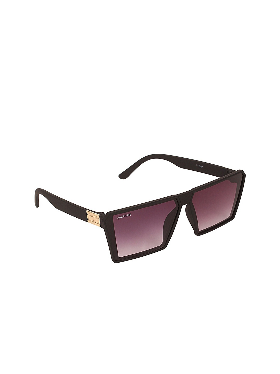 

Creature Unisex Purple Lens & Black Rectangle Sunglasses with UV Protected Lens