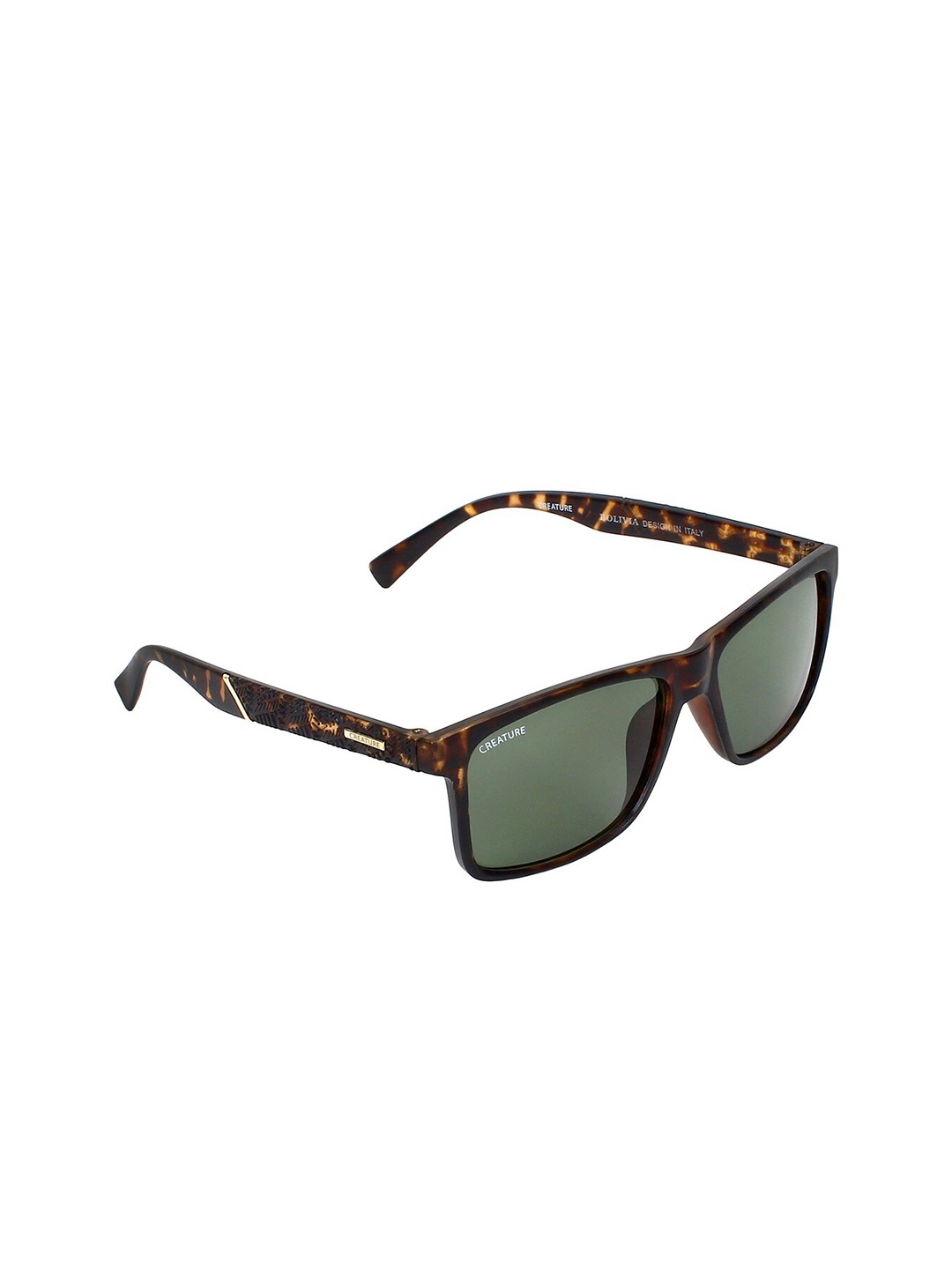 

Creature Unisex Green Lens & Brown Wayfarer Sunglasses with UV Protected Lens LIVIA-001