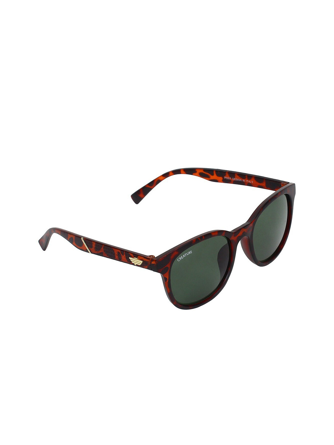 

Creature Unisex Green Lens & Brown Square Sunglasses with UV Protected Lens POST-006