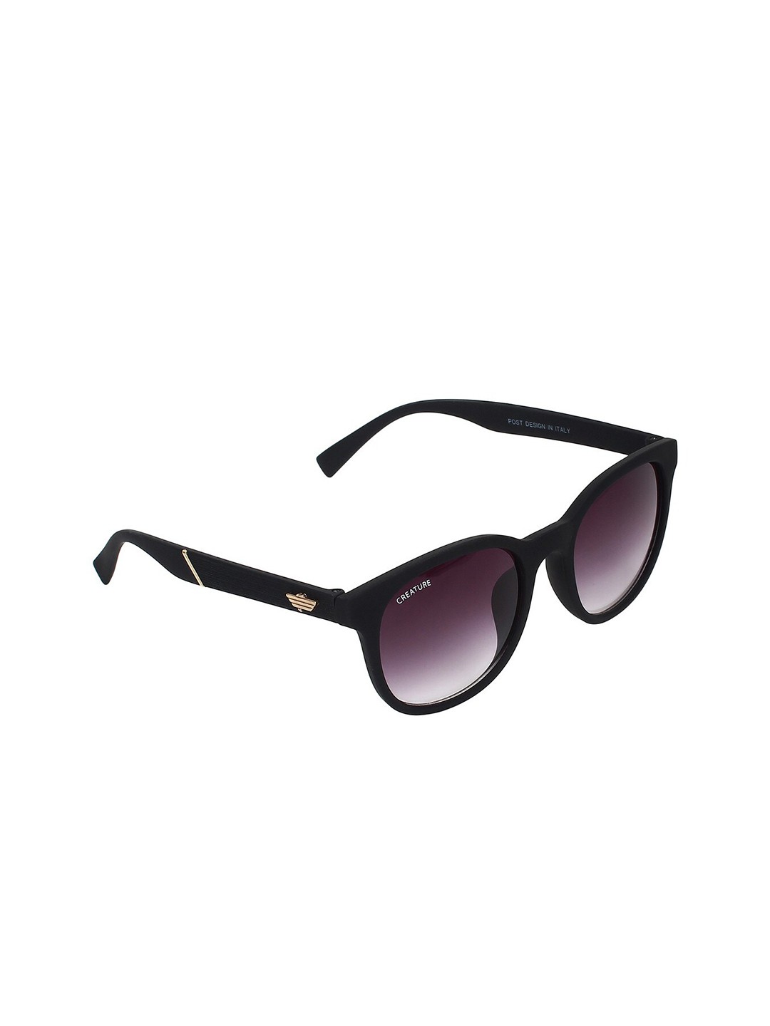 

Creature Unisex Purple Lens & Black Oval Sunglasses with UV Protected Lens