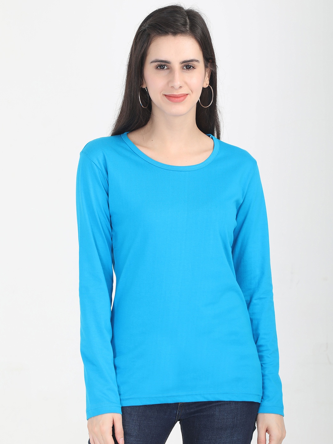 

Fleximaa Women Blue Cotton T-shirt