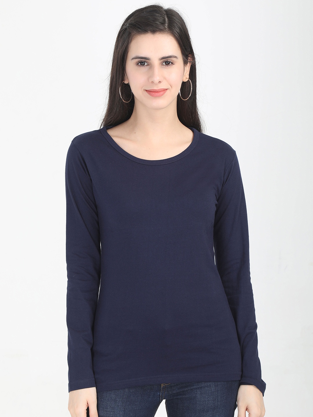 

Fleximaa Women Navy Blue T-shirt