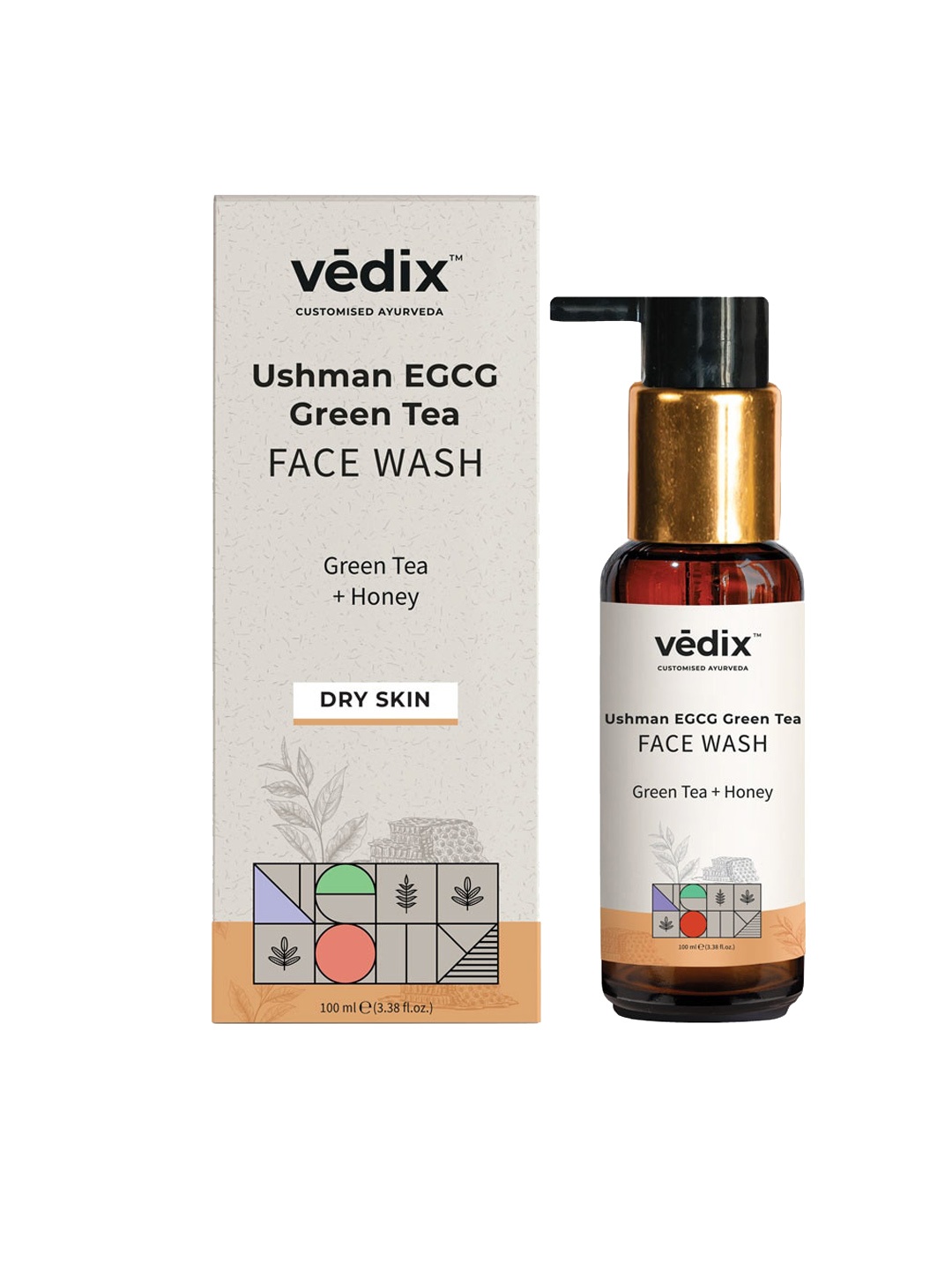 

VEDIX Ushman EGCG Green Tea Customized Ayurvedic Face Wash with Honey 100 ml, Off white