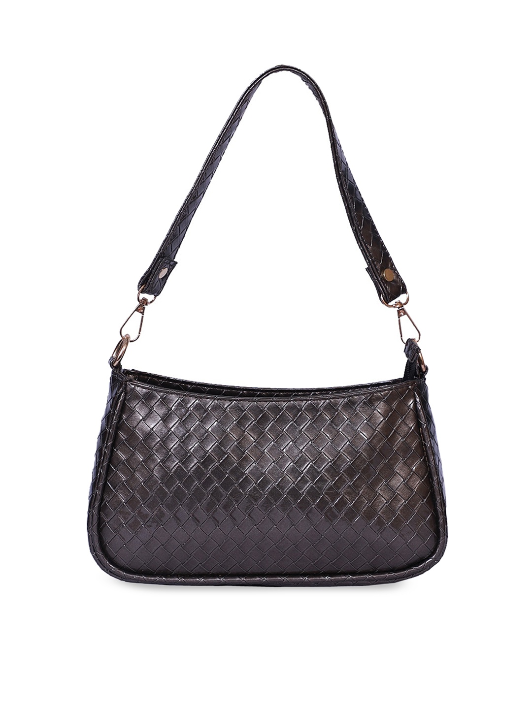 

FABBHUE Grey Textured PU Structured Sling Bag With Quilted