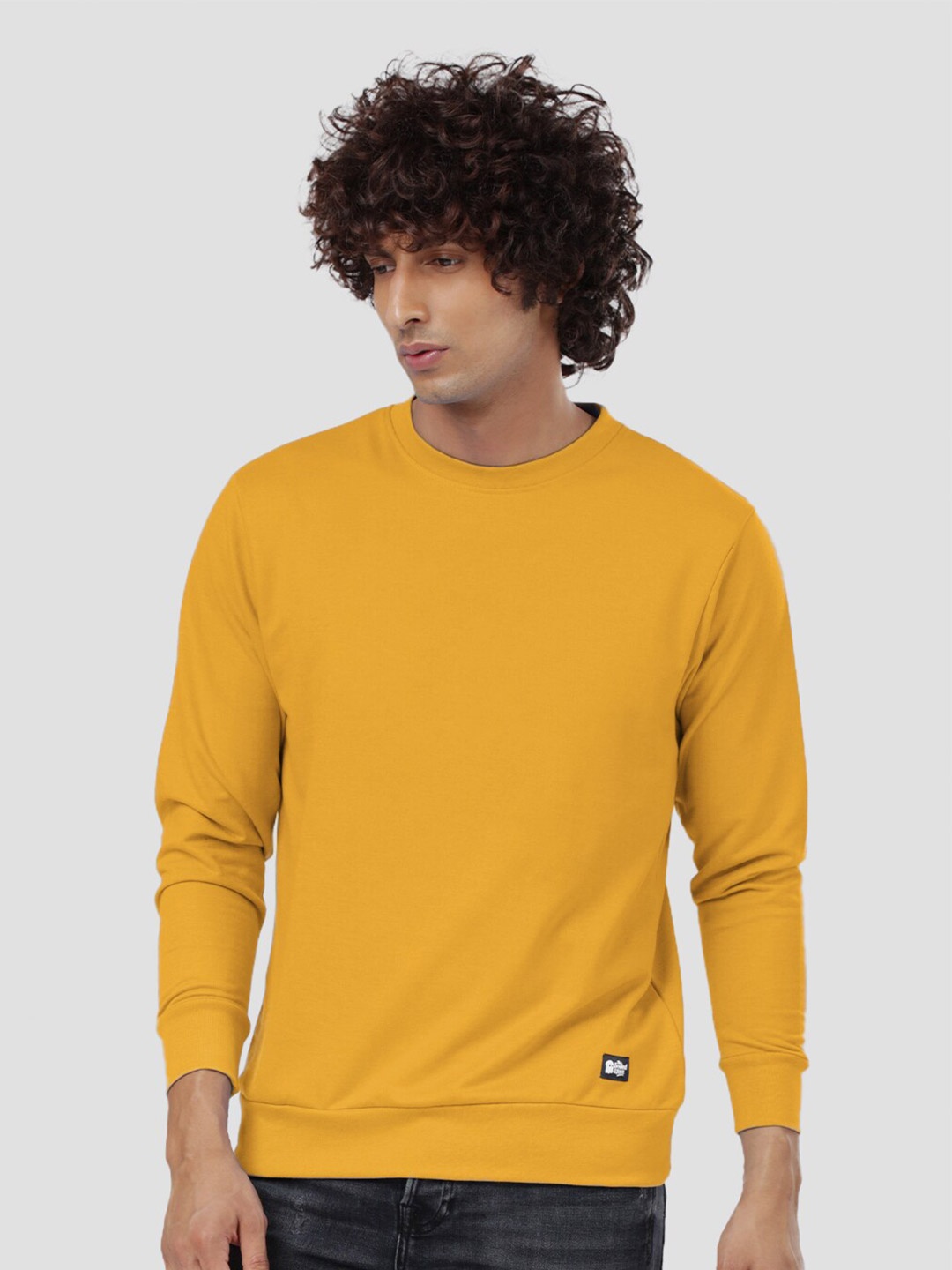 

The Souled Store Men Yellow Cotton Sweatshirt