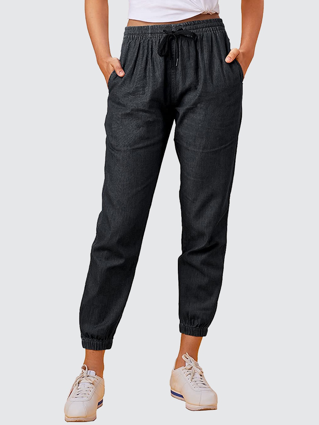 

The Souled Store Women Grey Solid Track Pants