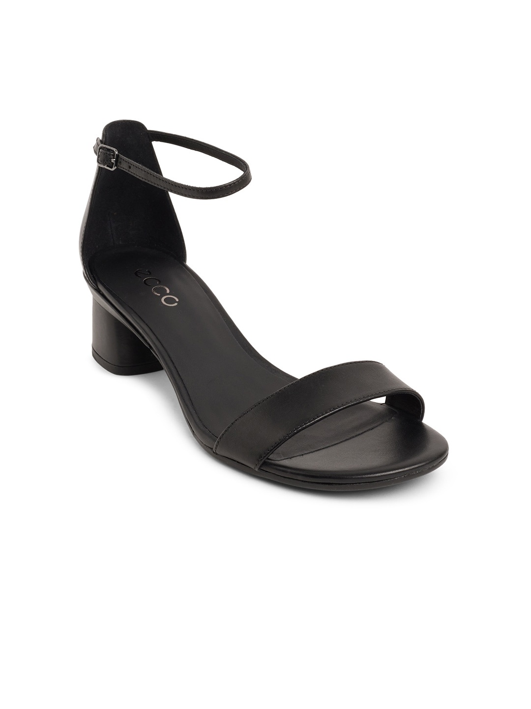 

ECCO Black Elevate Block Contemporary Sandals with Buckles